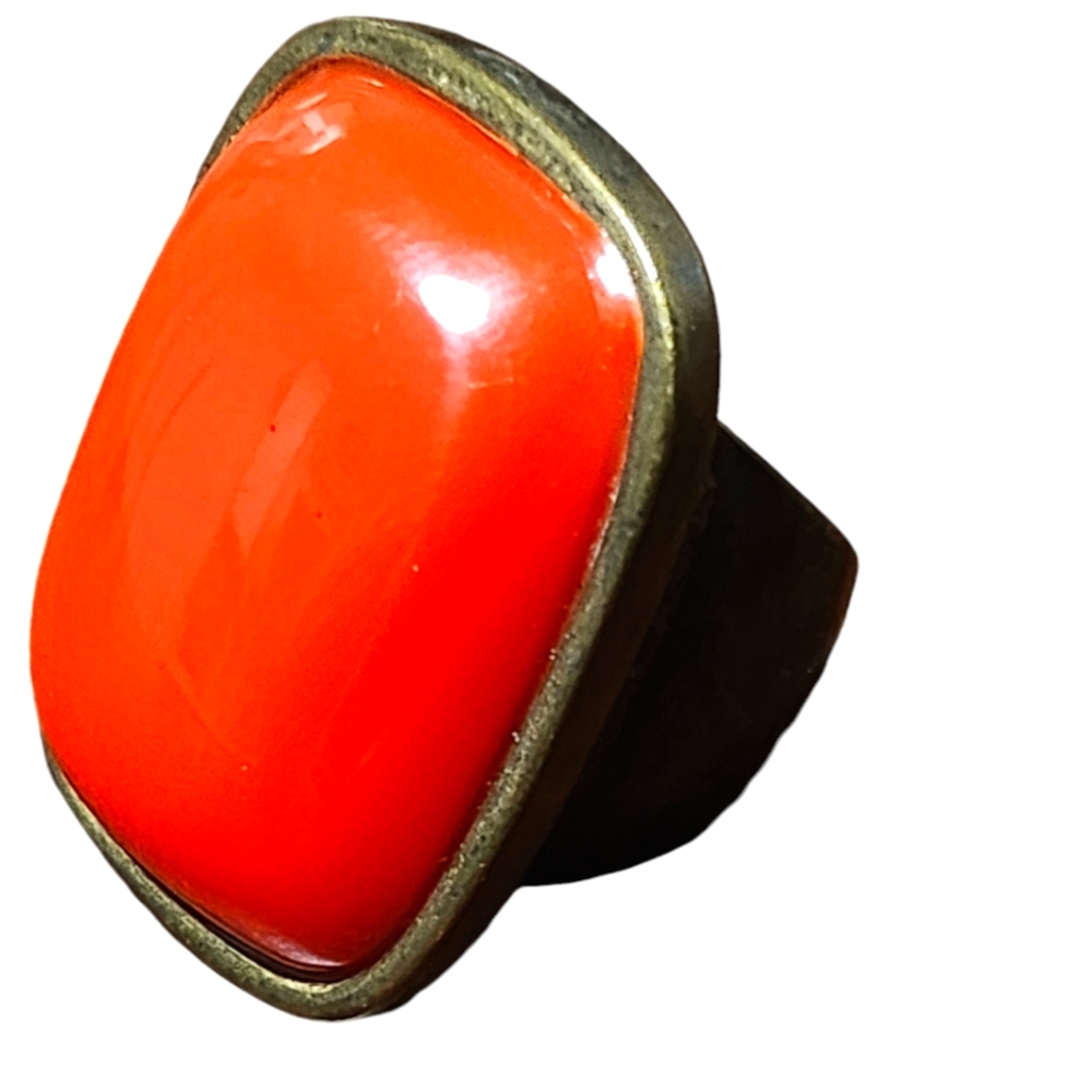 Copper Stone 7.5 Ring Fashion Ring Orange